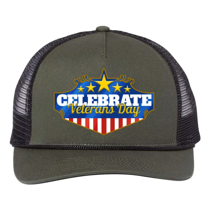 Logo To Celebrate Veterans Day Cool Gift Retro Rope Trucker Hat Cap