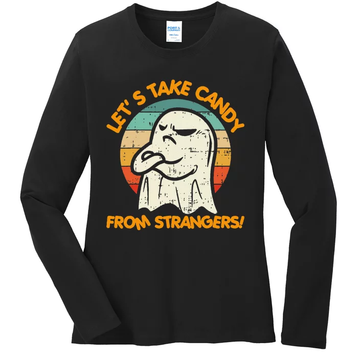 LetS Take Candy From Strangers Funny Halloween Ladies Long Sleeve Shirt