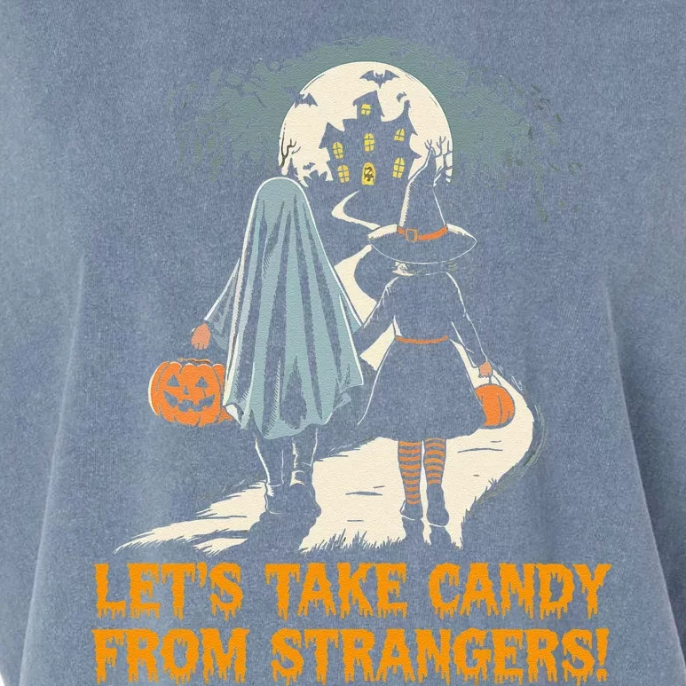 LetS Take Candy From Strangers Funny Halloween Garment-Dyed Women's Muscle Tee