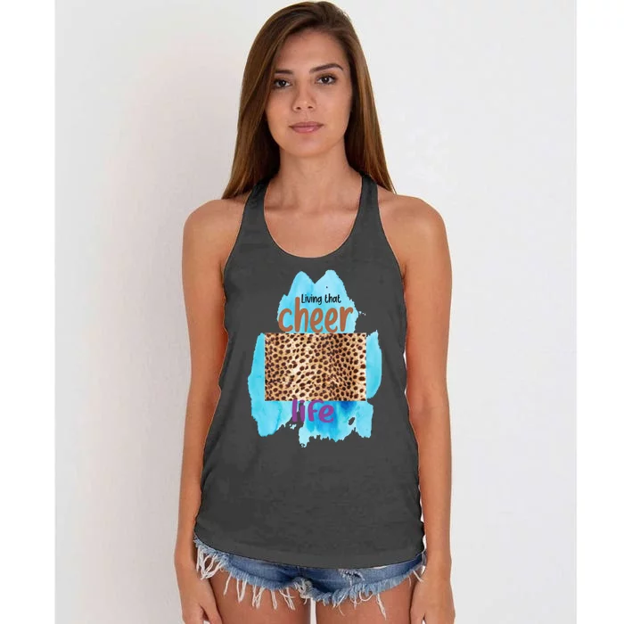 Living That Cheer Mom Life Women's Knotted Racerback Tank