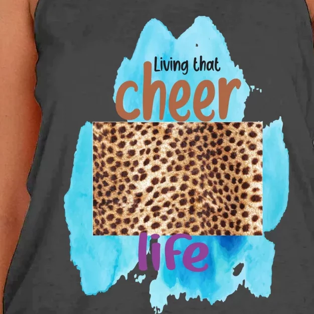 Living That Cheer Mom Life Women's Knotted Racerback Tank