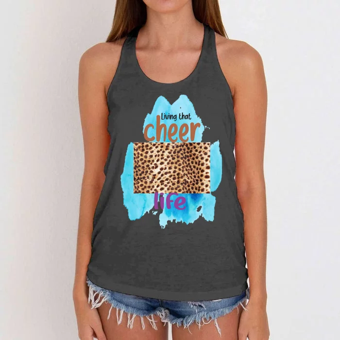 Living That Cheer Mom Life Women's Knotted Racerback Tank