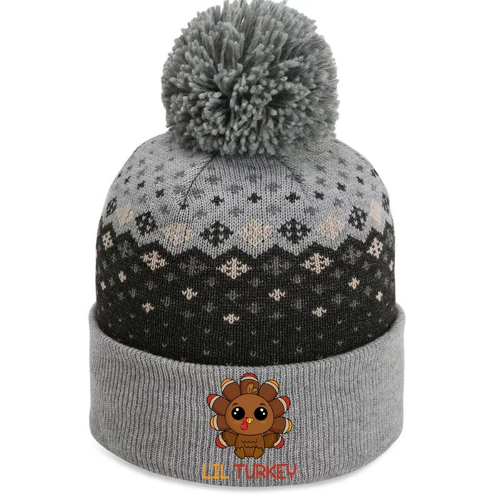 Lil Turkey Cute Thanksgiving The Baniff Cuffed Pom Beanie