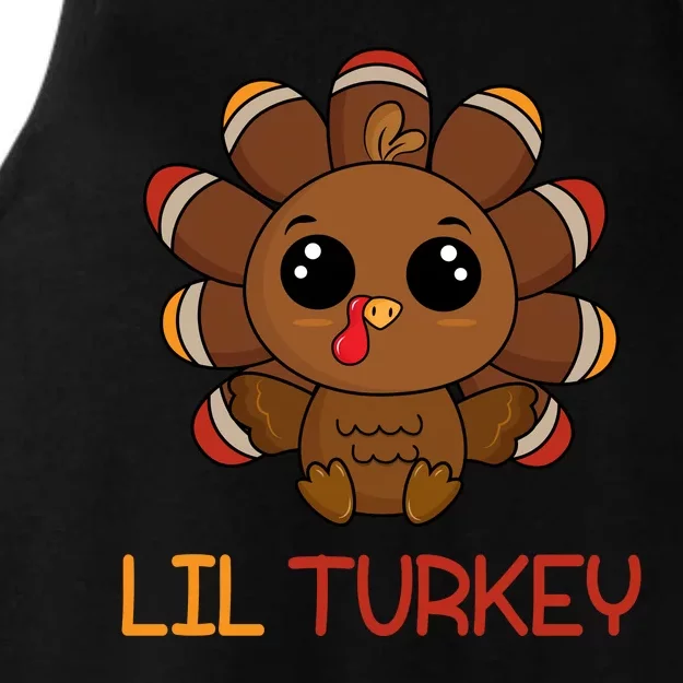 Lil Turkey Cute Thanksgiving Ladies Tri-Blend Wicking Tank