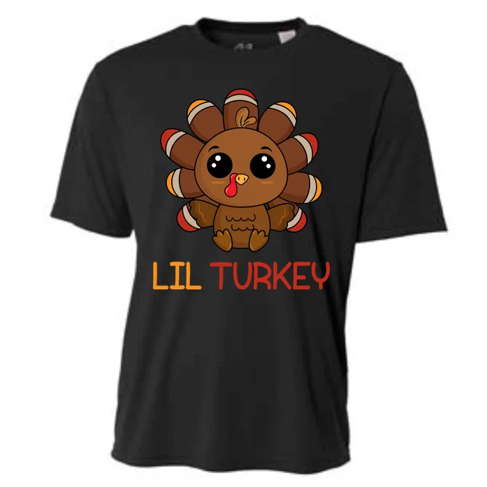 Lil Turkey Cute Thanksgiving Cooling Performance Crew T-Shirt