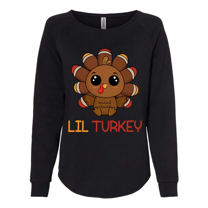 Lil Turkey Cute Thanksgiving Womens California Wash Sweatshirt