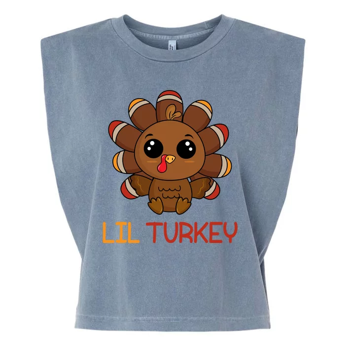 Lil Turkey Cute Thanksgiving Garment-Dyed Women's Muscle Tee