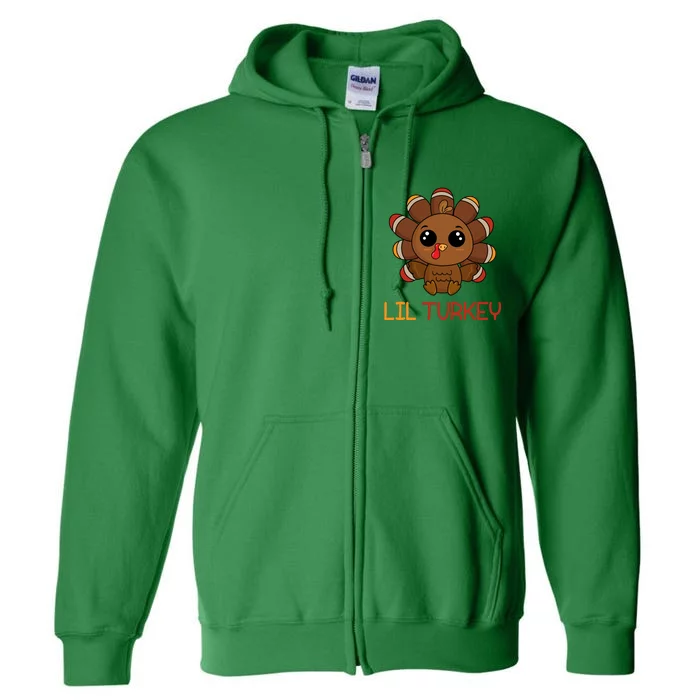 Lil Turkey Cute Thanksgiving Full Zip Hoodie