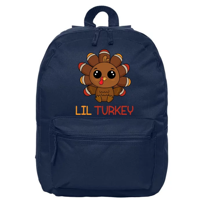 Lil Turkey Cute Thanksgiving 16 in Basic Backpack