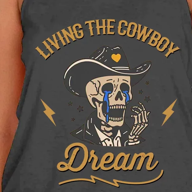 Living The Cowboy Dream Women's Knotted Racerback Tank