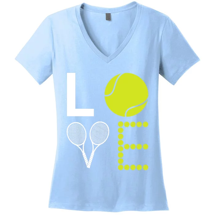 Love Tennis Cool Design For Women Men Tennis Players Women's V-Neck T-Shirt