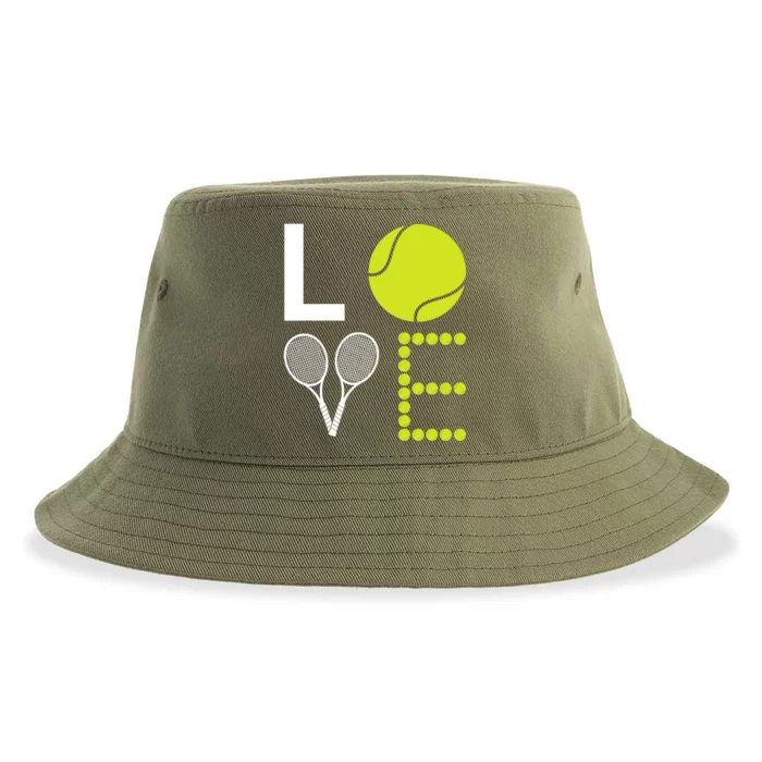 Love Tennis Cool Design For Women Men Tennis Players Sustainable Bucket Hat