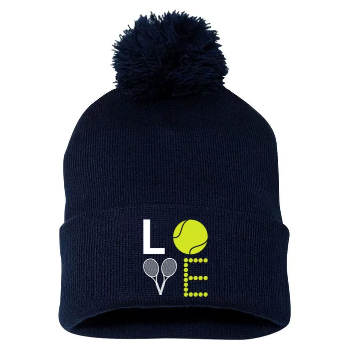 Love Tennis Cool Design For Women Men Tennis Players Pom Pom 12in Knit Beanie