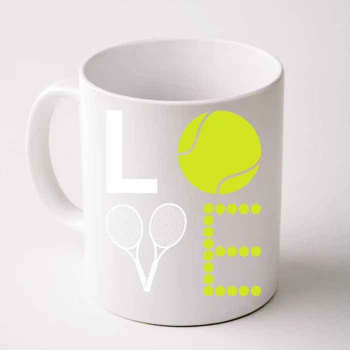 Love Tennis Cool Design For Women Men Tennis Players Front & Back Coffee Mug