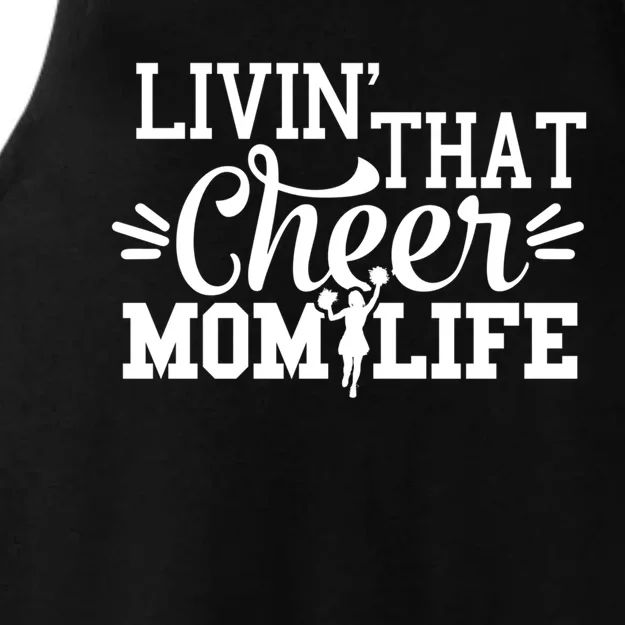 Livin That Cheer Mom Life Cheerleader Gift Ladies Tri-Blend Wicking Tank