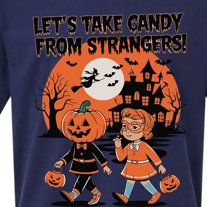 LetS Take Candy From Strangers Funny Halloween Sueded Cloud Jersey T-Shirt