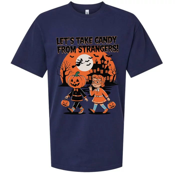 LetS Take Candy From Strangers Funny Halloween Sueded Cloud Jersey T-Shirt