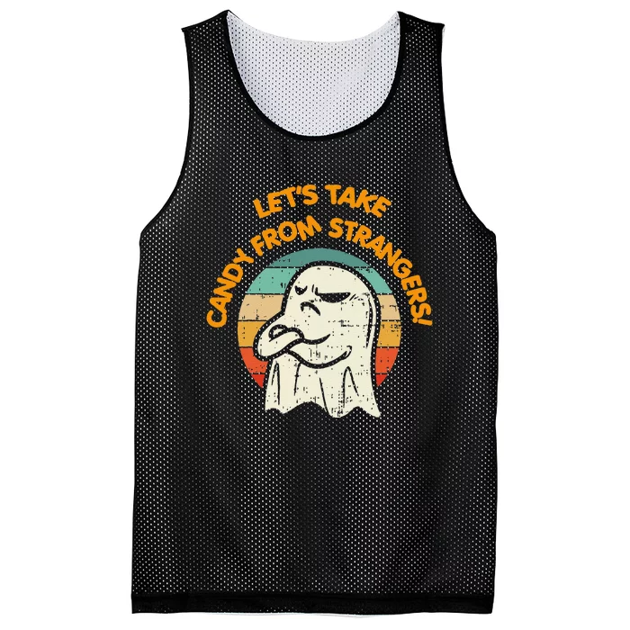 LetS Take Candy From Strangers Funny Halloween Mesh Reversible Basketball Jersey Tank