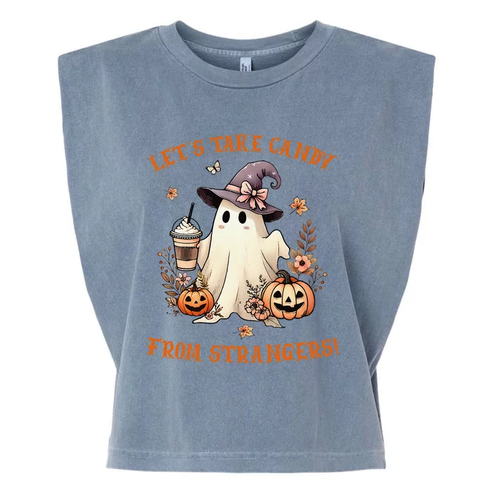 LetS Take Candy From Strangers Funny Halloween Garment-Dyed Women's Muscle Tee