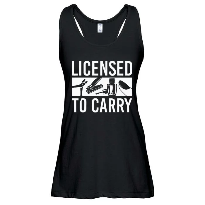 L.I.C.E.N.S.E.D To Carry Nail Supplies Nail Tech Ladies Essential Flowy Tank