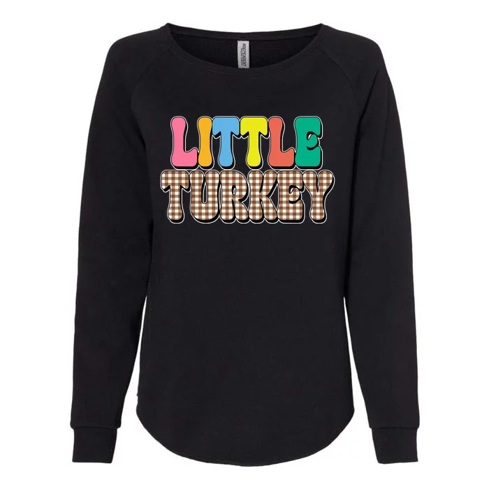 Little Turkey Cute Thanksgiving Colorful Womens California Wash Sweatshirt