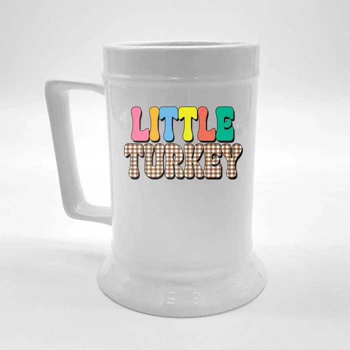 Little Turkey Cute Thanksgiving Colorful Front & Back Beer Stein