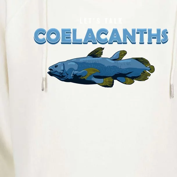 Let’s Talk Coelacanths Marine Life Fish Paleontologist Gift Womens Funnel Neck Pullover Hood