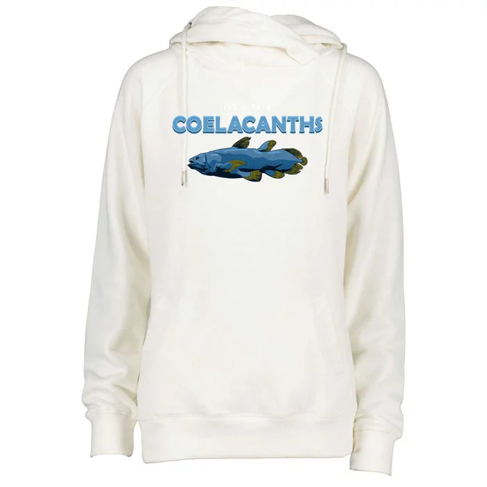 Let’s Talk Coelacanths Marine Life Fish Paleontologist Gift Womens Funnel Neck Pullover Hood