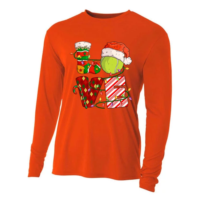 Love Tennis Christmas Tennis Player Xmas Party Gift Cooling Performance Long Sleeve Crew