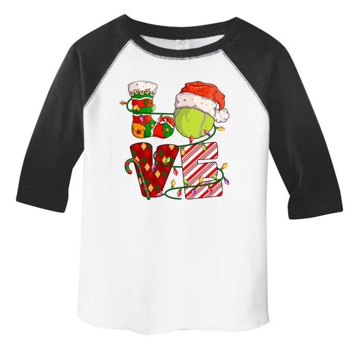 Love Tennis Christmas Tennis Player Xmas Party Gift Toddler Fine Jersey T-Shirt