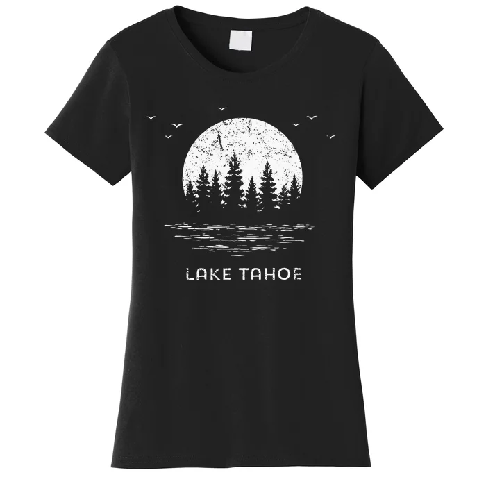 Lake Tahoe Californianevada Mountain Resort Moon Trees Women's T-Shirt