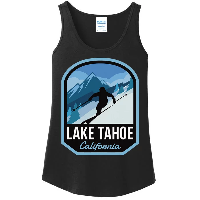 Lake Tahoe California Ski Mountain Ladies Essential Tank