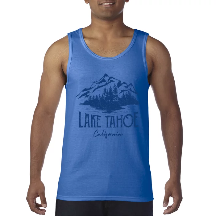 Lake Tahoe California Retro Mountain Vintage Gift Tank Top