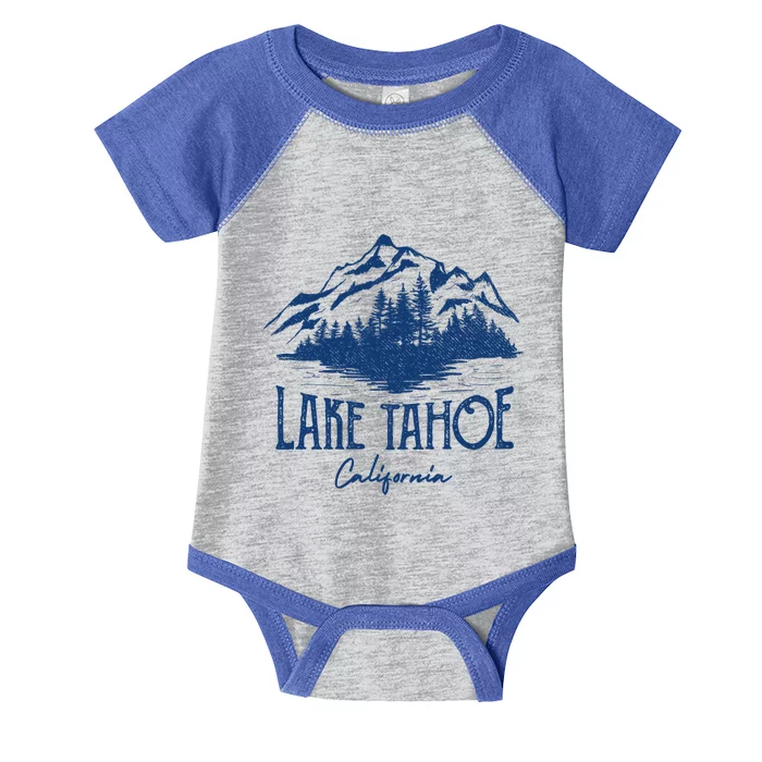 Lake Tahoe California Retro Mountain Vintage Gift Infant Baby Jersey Bodysuit