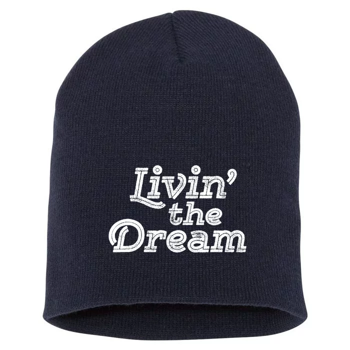 Livin the Dream Vintage 70s Inline Weathered (Dark) Short Acrylic Beanie