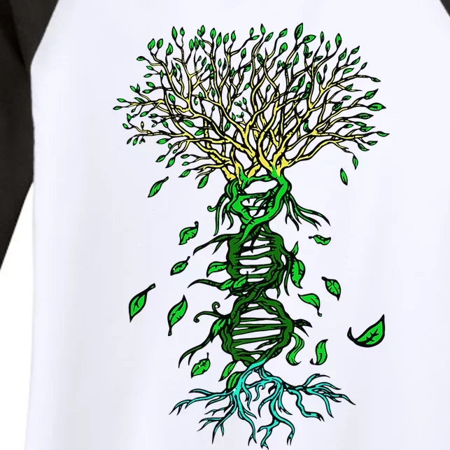 Life Tree DNA Earth Day Cool Nature Lover Environmentalist Women's Tri-Blend 3/4-Sleeve Raglan Shirt