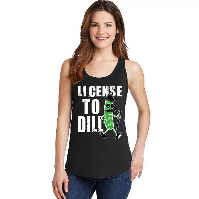 License To Dill Pickle Lover Pun Vegetable Eater Vegan Ladies Essential Tank