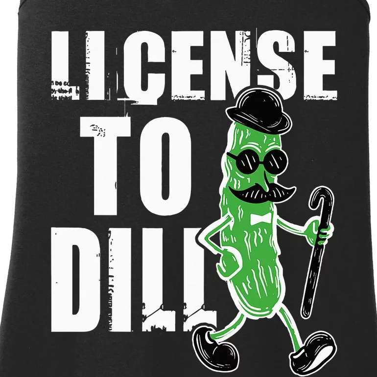 License To Dill Pickle Lover Pun Vegetable Eater Vegan Ladies Essential Tank