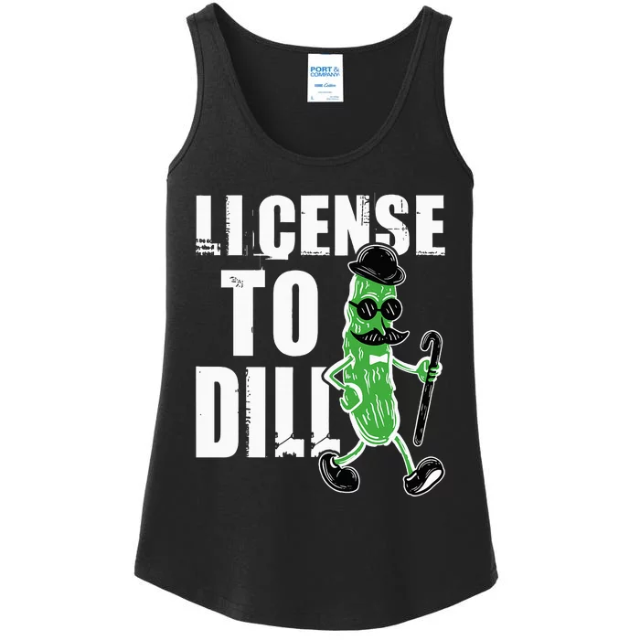 License To Dill Pickle Lover Pun Vegetable Eater Vegan Ladies Essential Tank