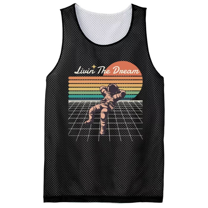 Livin The Dream Astronaut In Space Mesh Reversible Basketball Jersey Tank