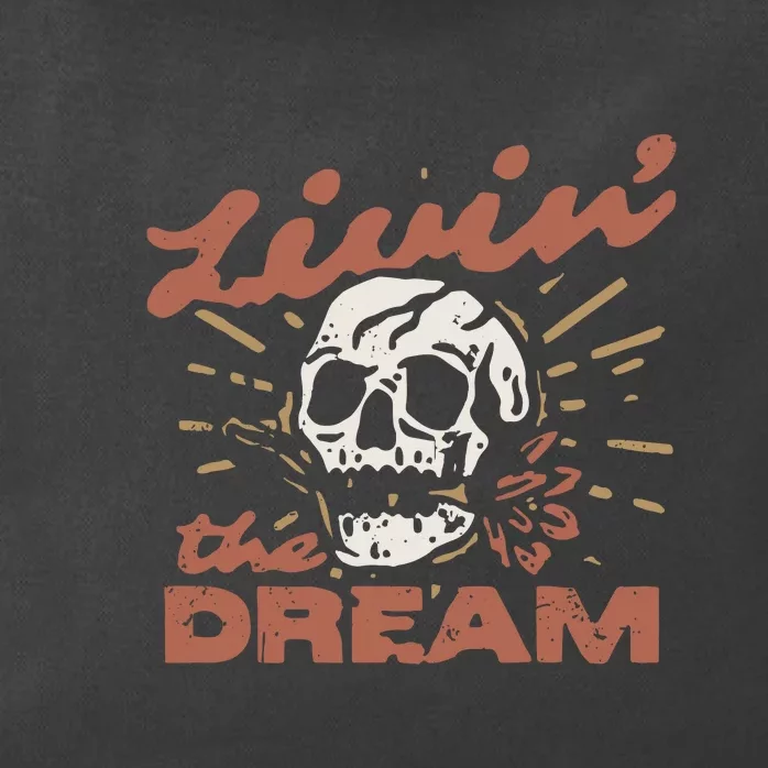 Livin The Dream Skull Zip Tote Bag