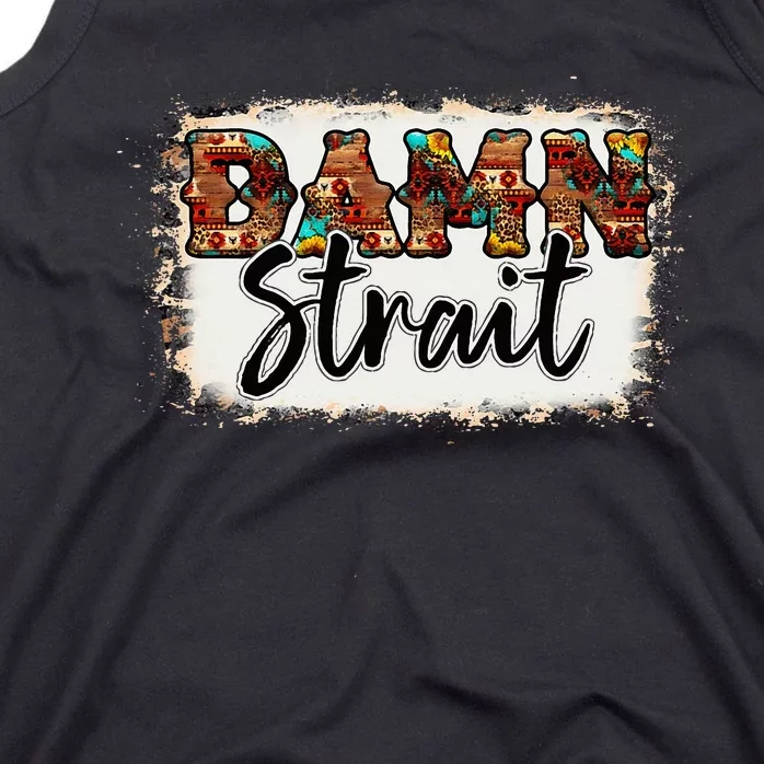 Leopard Turquoise Damn A Stra.It Western Country Music Cowboy Tank Top