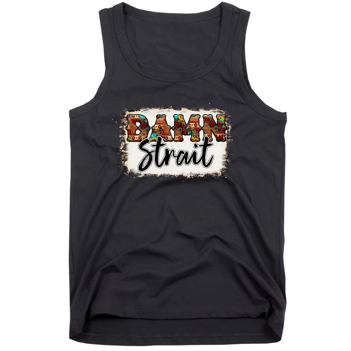 Leopard Turquoise Damn A Stra.It Western Country Music Cowboy Tank Top