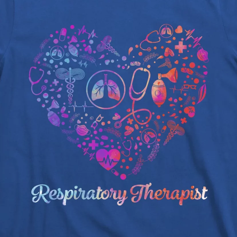 Love Tie Dye Heart Respiratory Therapist Rt Nurse Nursing Gift T-Shirt