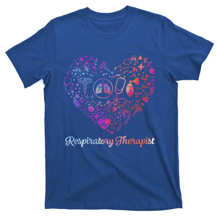 Love Tie Dye Heart Respiratory Therapist Rt Nurse Nursing Gift T-Shirt