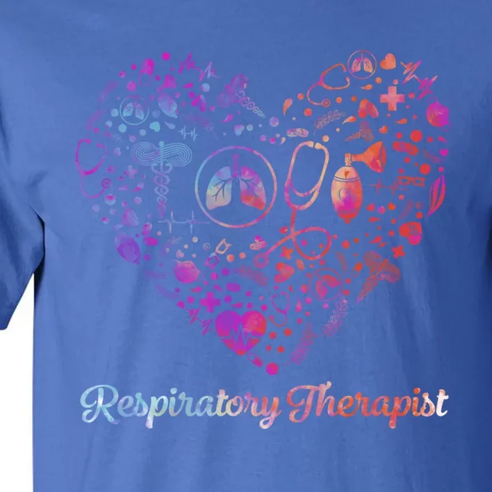 Love Tie Dye Heart Respiratory Therapist Rt Nurse Nursing Gift Tall T-Shirt