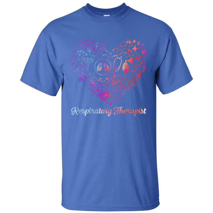 Love Tie Dye Heart Respiratory Therapist Rt Nurse Nursing Gift Tall T-Shirt