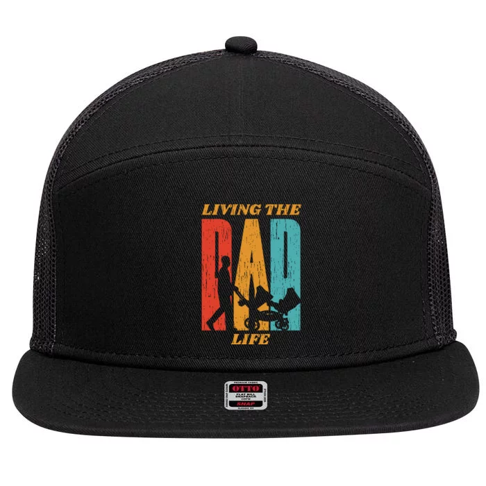 Living The Dad Life Retro 7 Panel Mesh Trucker Snapback Hat