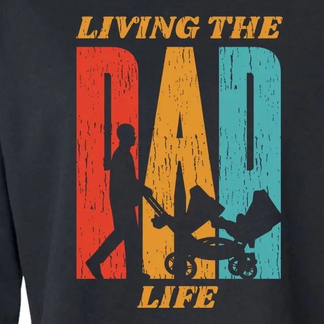 Living The Dad Life Retro Cropped Pullover Crew