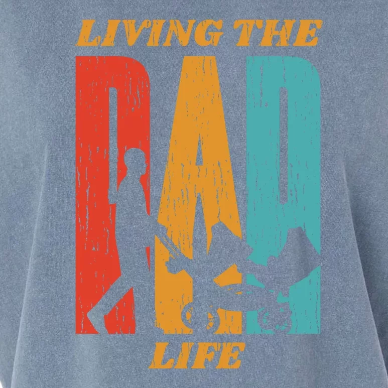 Living The Dad Life Retro Garment-Dyed Women's Muscle Tee